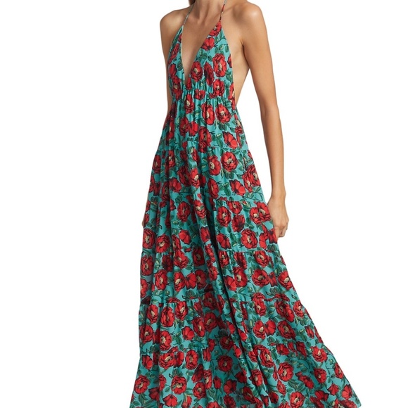 Alice + Olivia Halter Tiered Maxi Dress